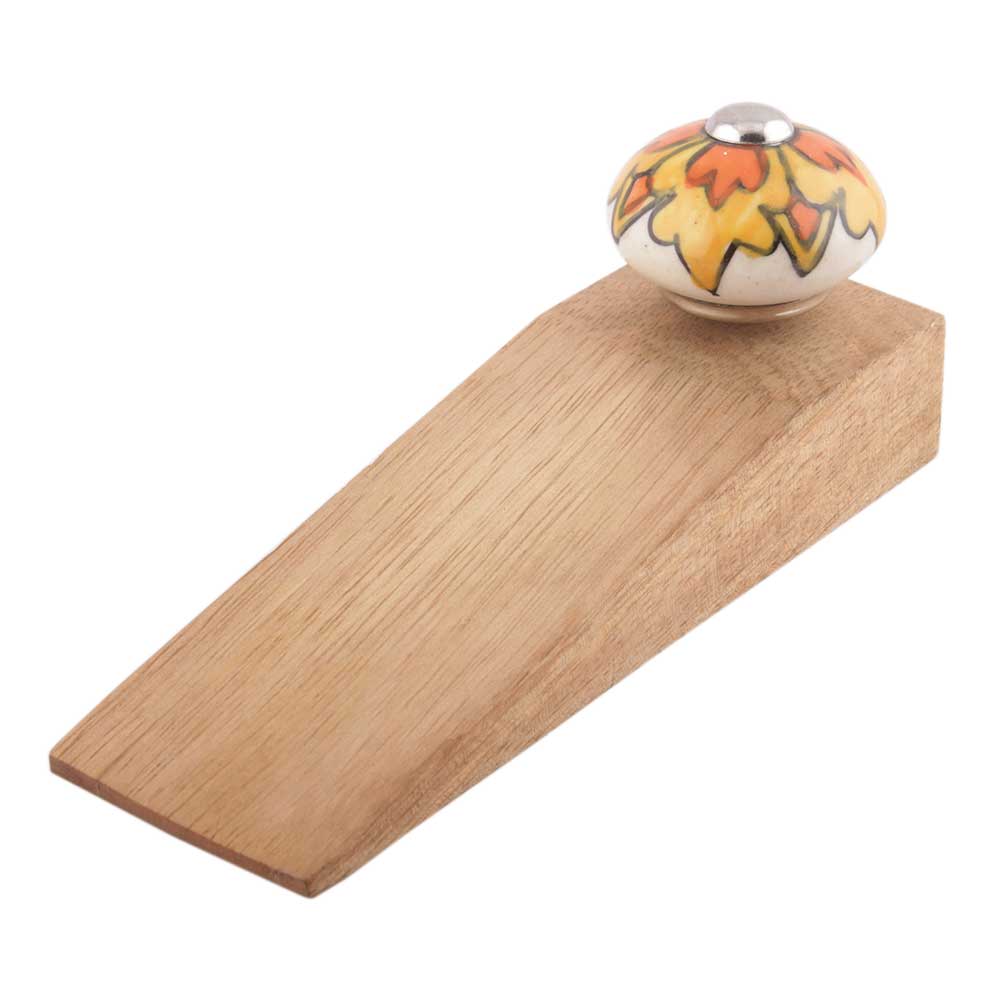 Mustard Ceramic Flower Door Stopper